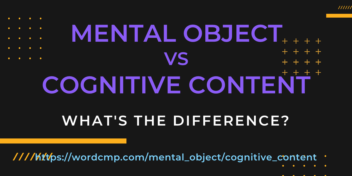 Difference between mental object and cognitive content