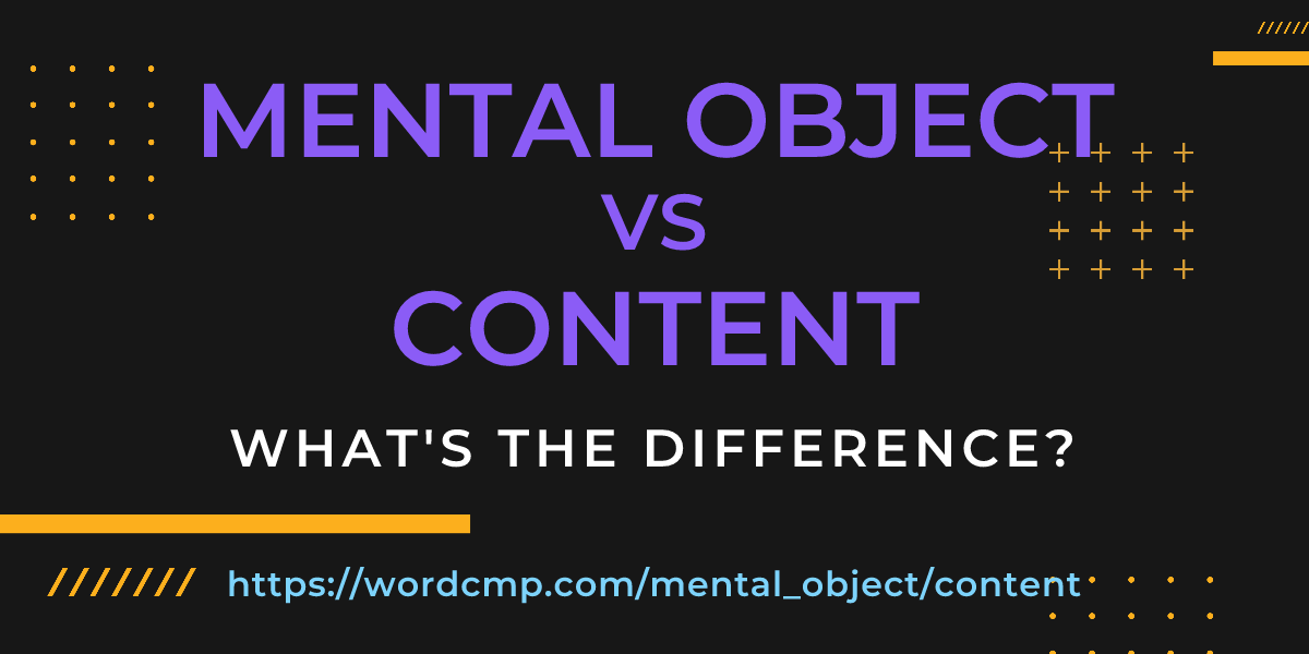 Difference between mental object and content