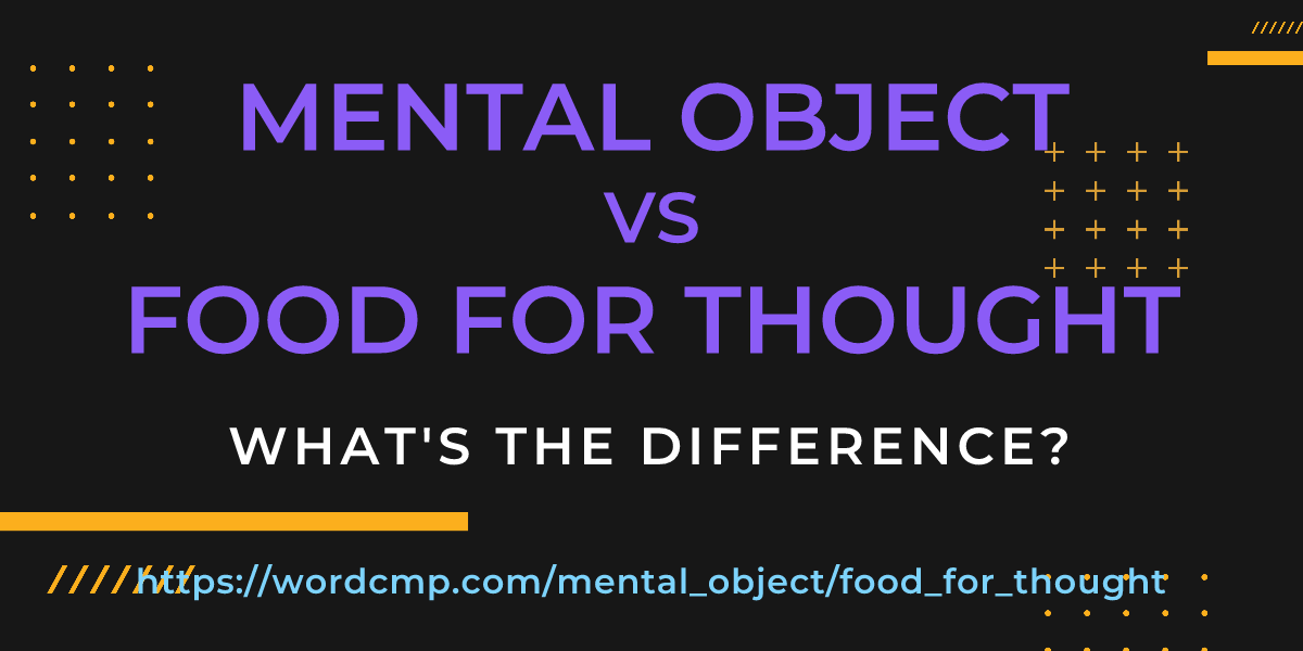 Difference between mental object and food for thought