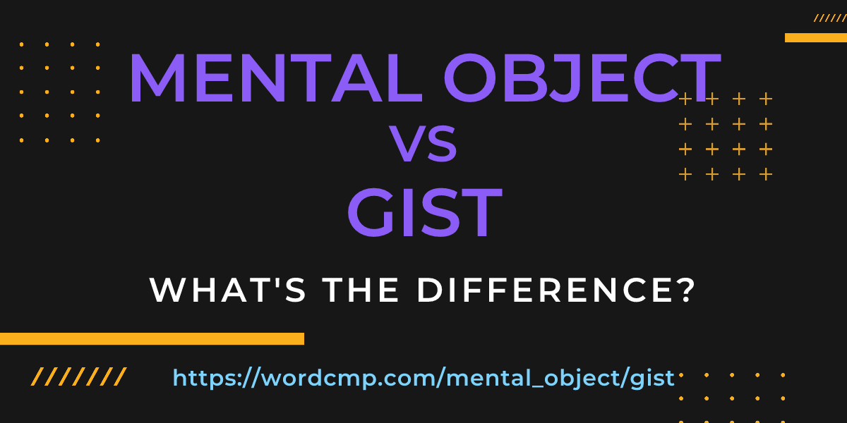 Difference between mental object and gist