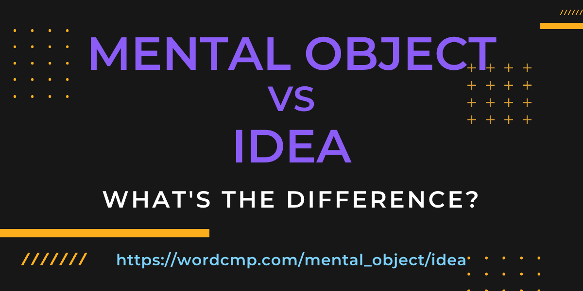 Difference between mental object and idea
