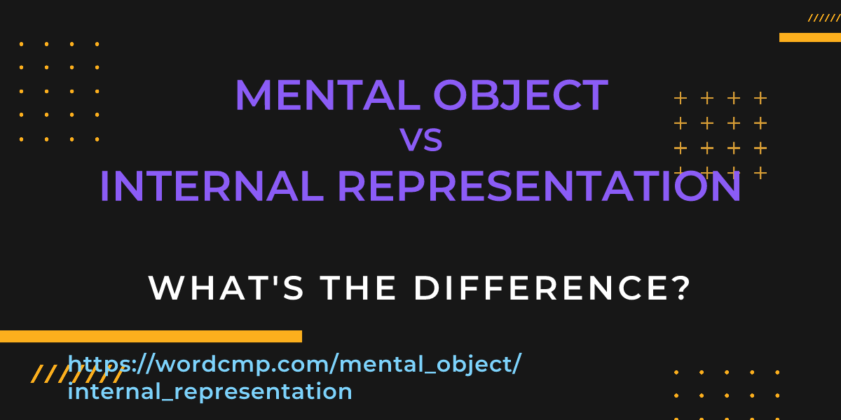 Difference between mental object and internal representation