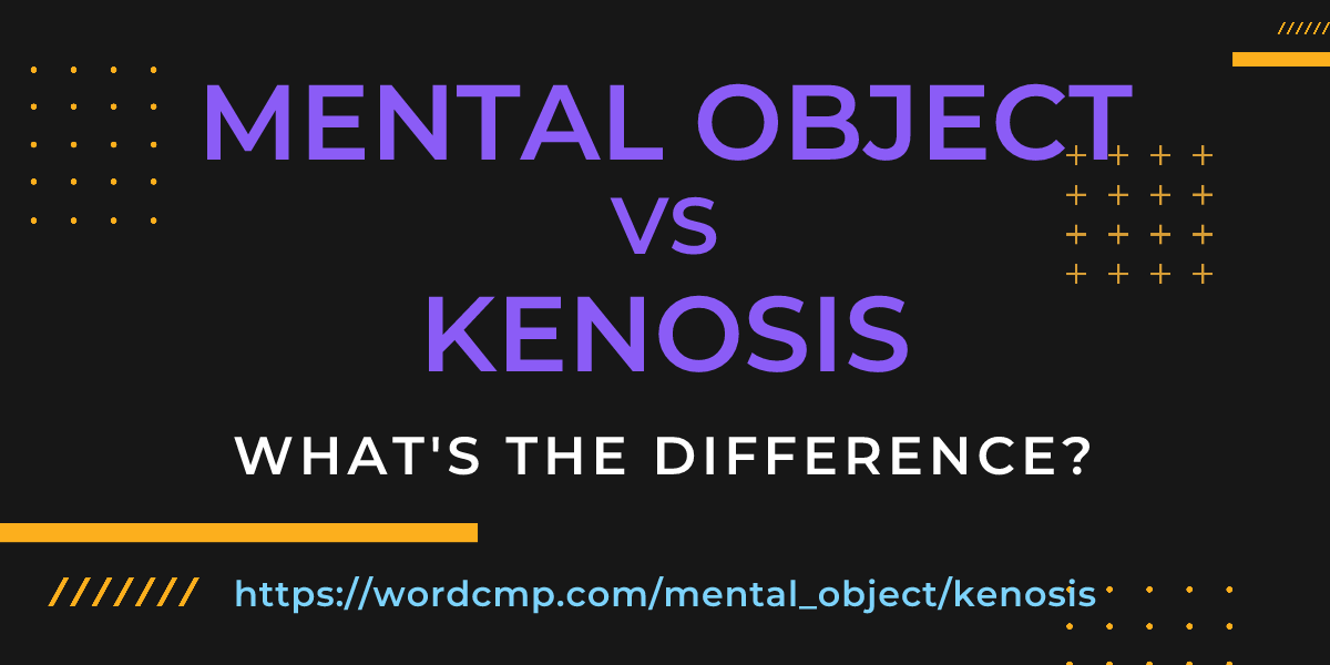 Difference between mental object and kenosis