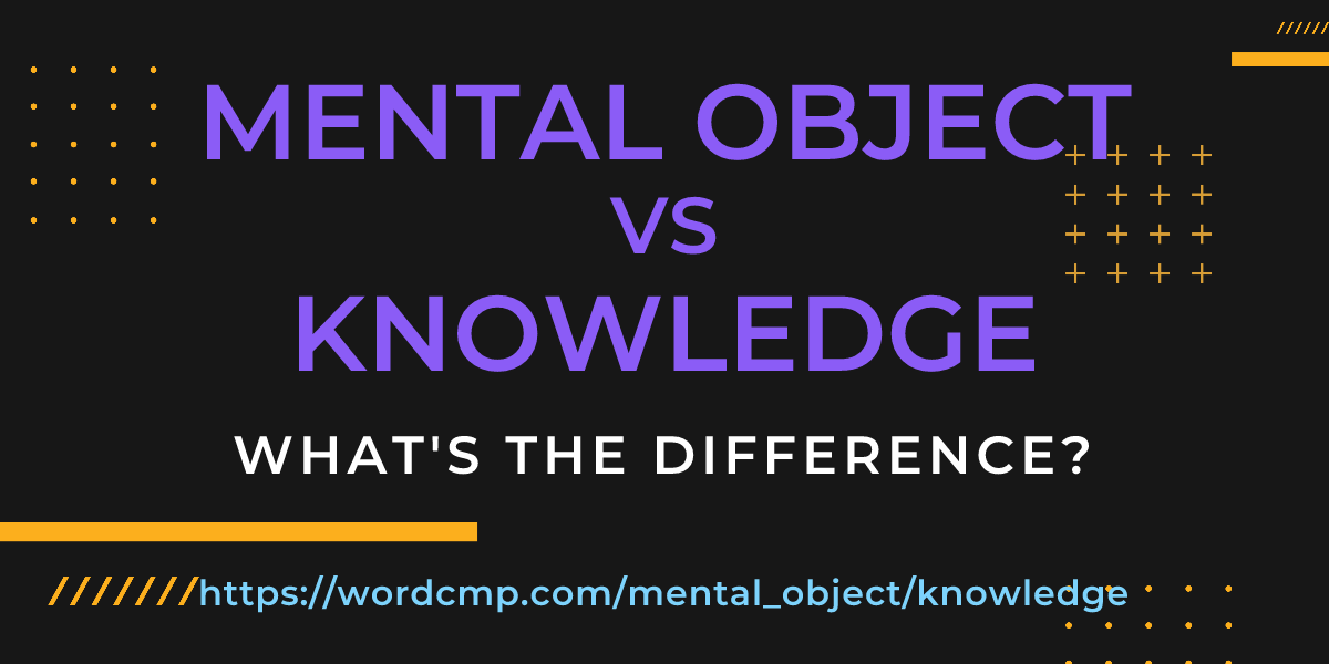Difference between mental object and knowledge