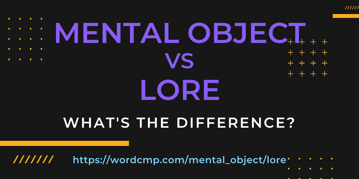 Difference between mental object and lore