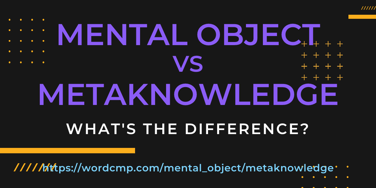 Difference between mental object and metaknowledge