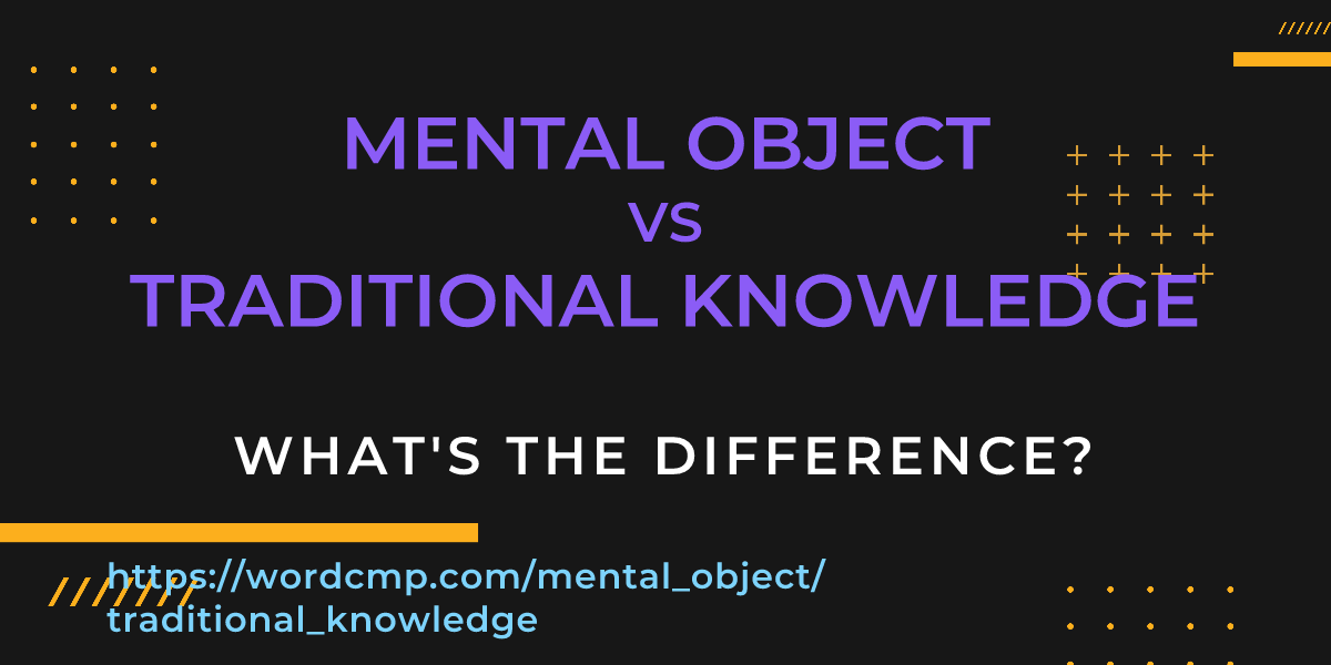 Difference between mental object and traditional knowledge