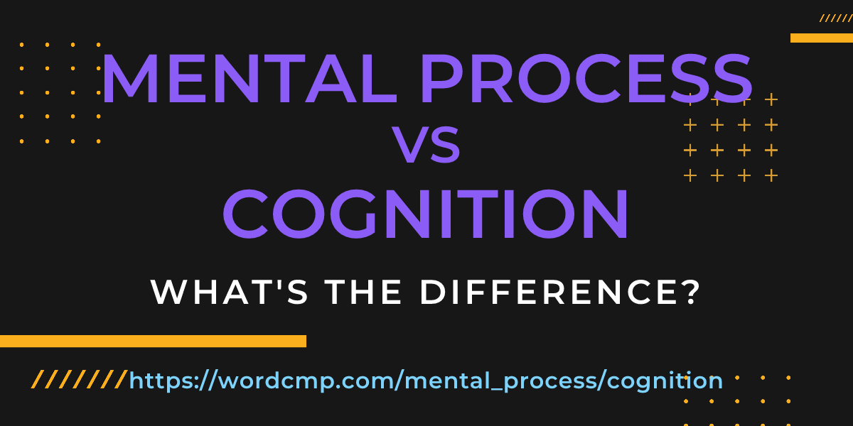 Difference between mental process and cognition