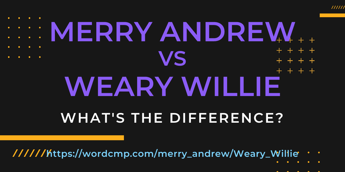 Difference between merry andrew and Weary Willie