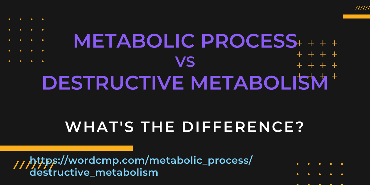 Difference between metabolic process and destructive metabolism