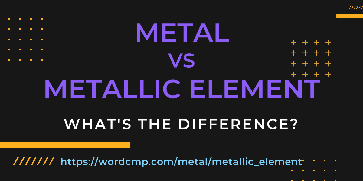Difference between metal and metallic element