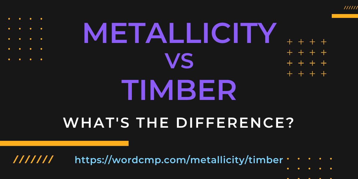 Difference between metallicity and timber