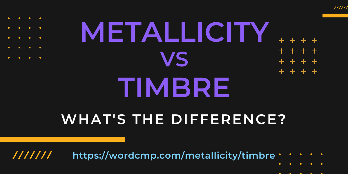 Difference between metallicity and timbre