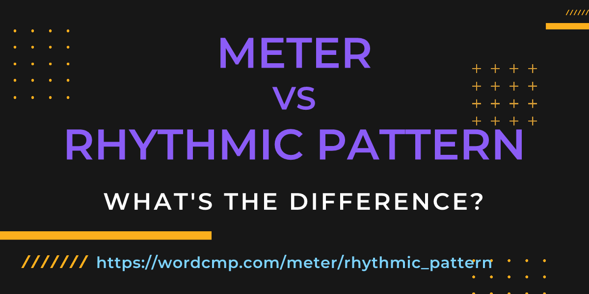 Difference between meter and rhythmic pattern