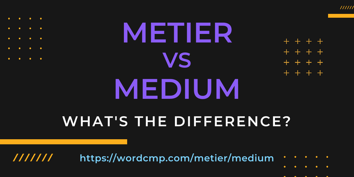 Difference between metier and medium