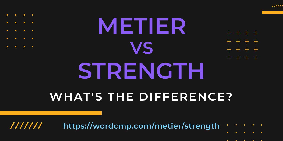 Difference between metier and strength