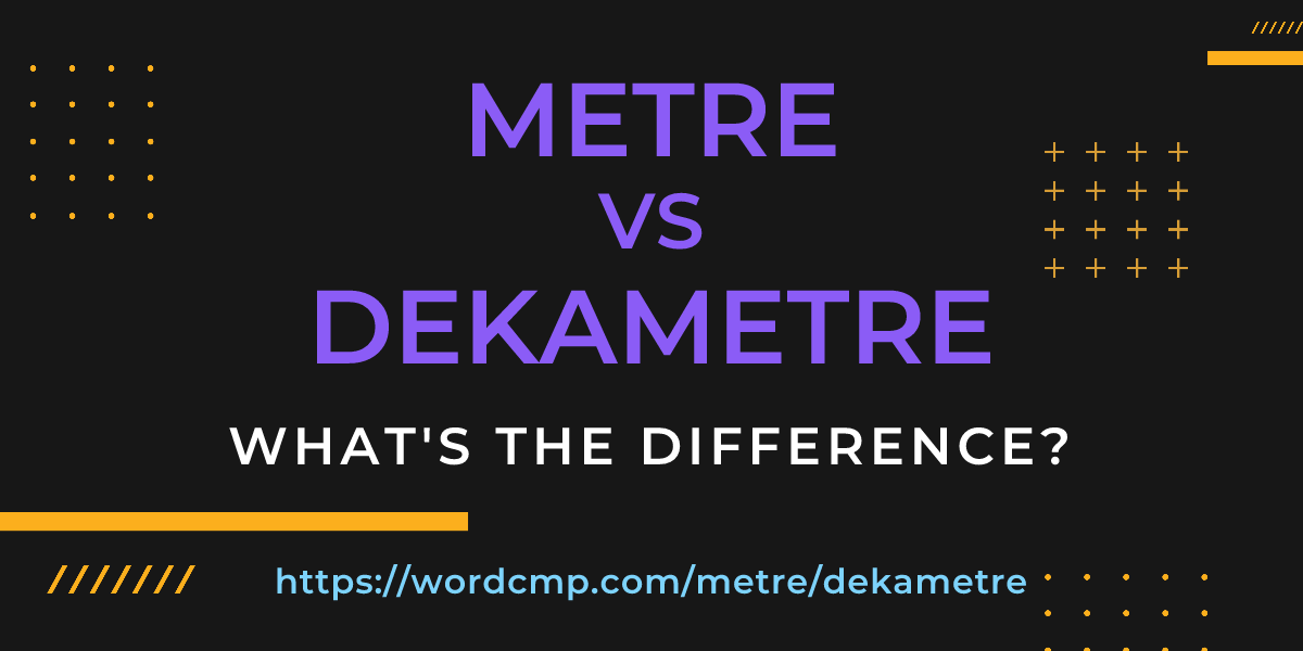 Difference between metre and dekametre