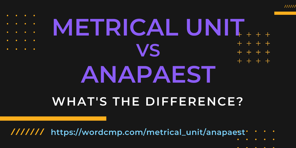 Difference between metrical unit and anapaest