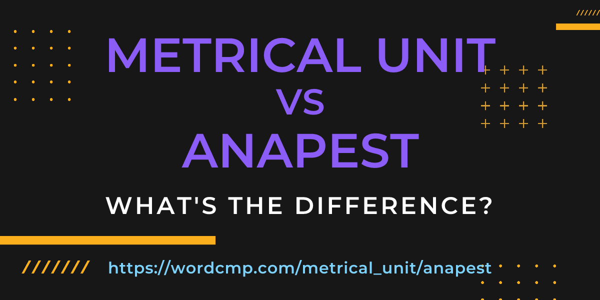 Difference between metrical unit and anapest