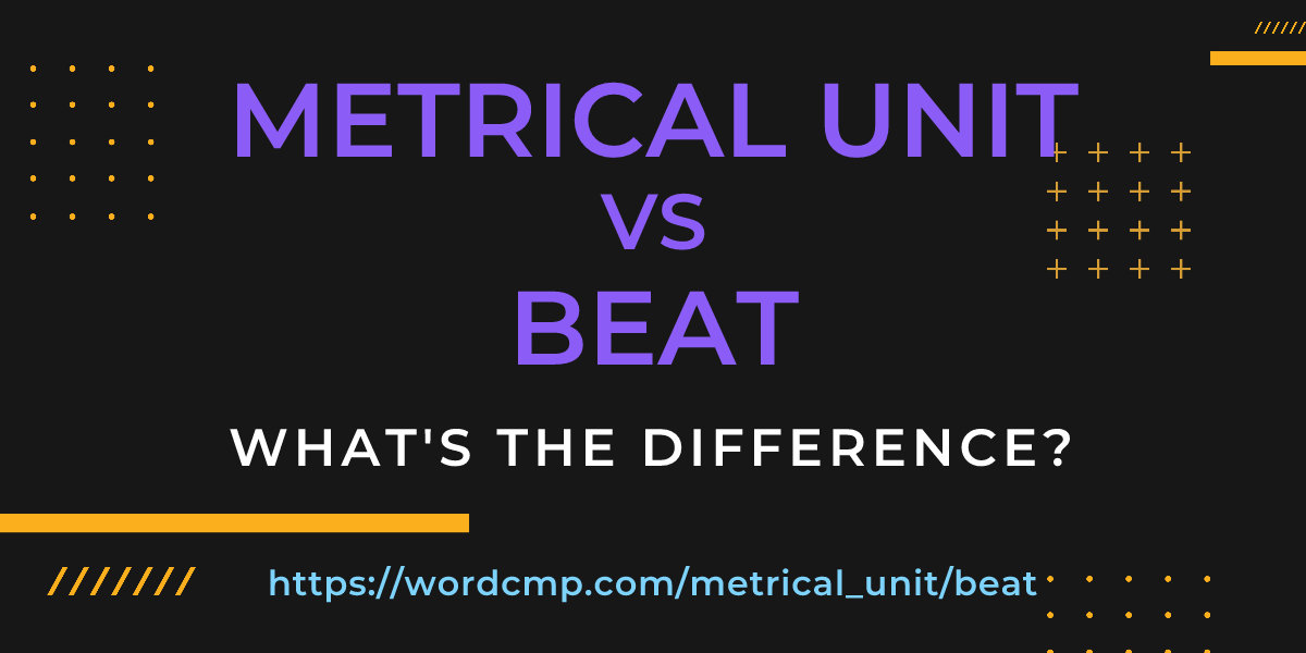 Difference between metrical unit and beat