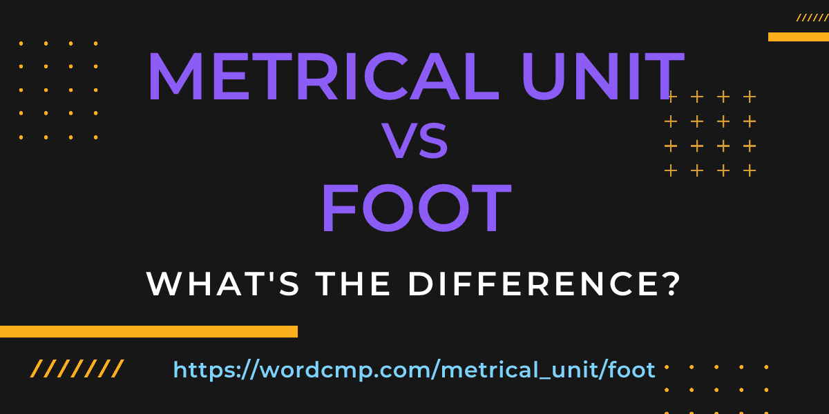Difference between metrical unit and foot