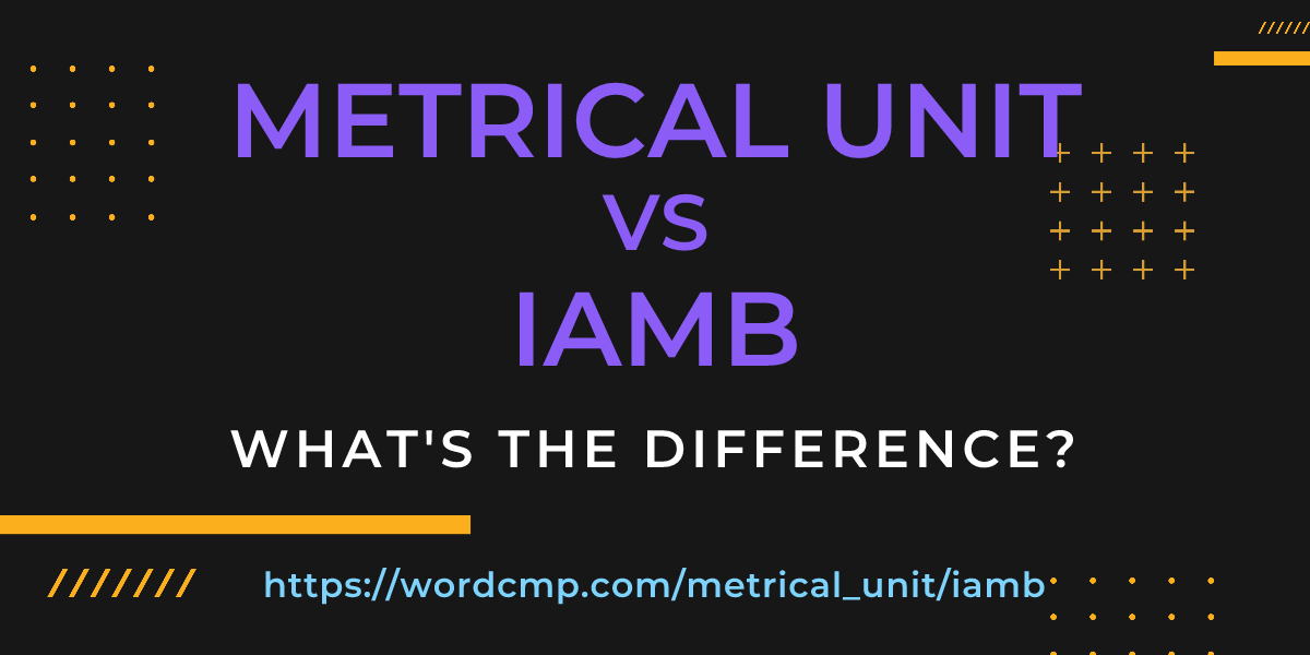 Difference between metrical unit and iamb