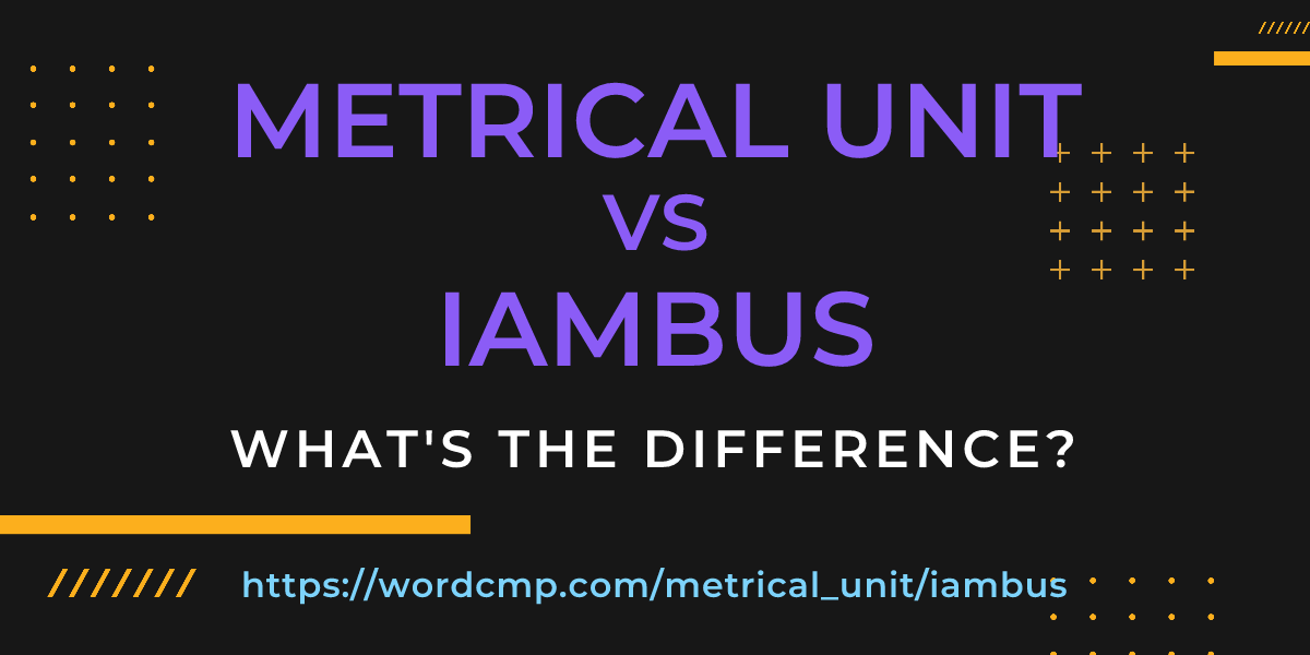 Difference between metrical unit and iambus