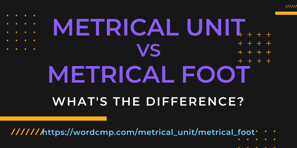 Difference between metrical unit and metrical foot