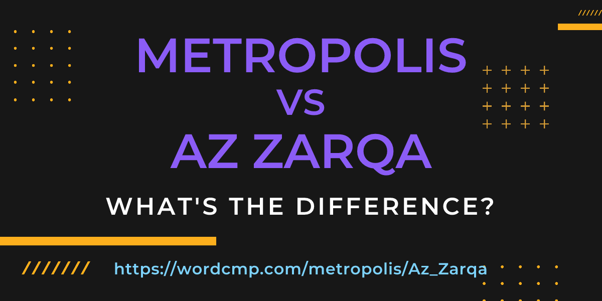 Difference between metropolis and Az Zarqa