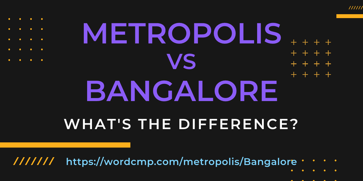 Difference between metropolis and Bangalore
