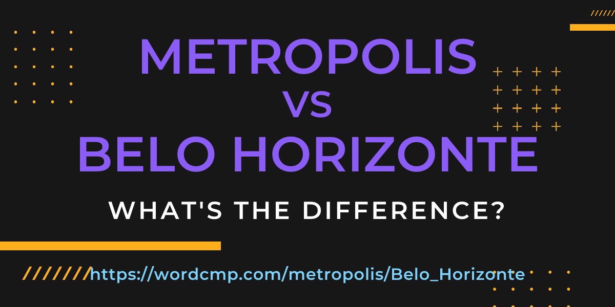 Difference between metropolis and Belo Horizonte