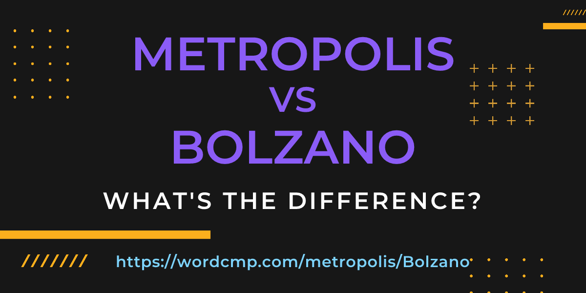 Difference between metropolis and Bolzano
