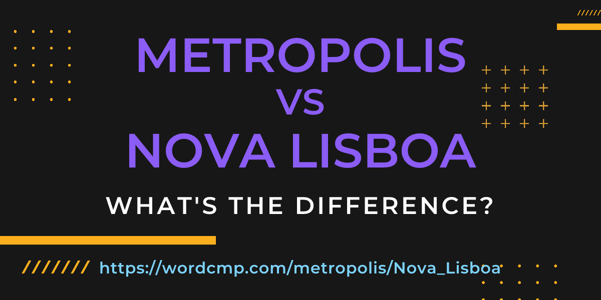 Difference between metropolis and Nova Lisboa