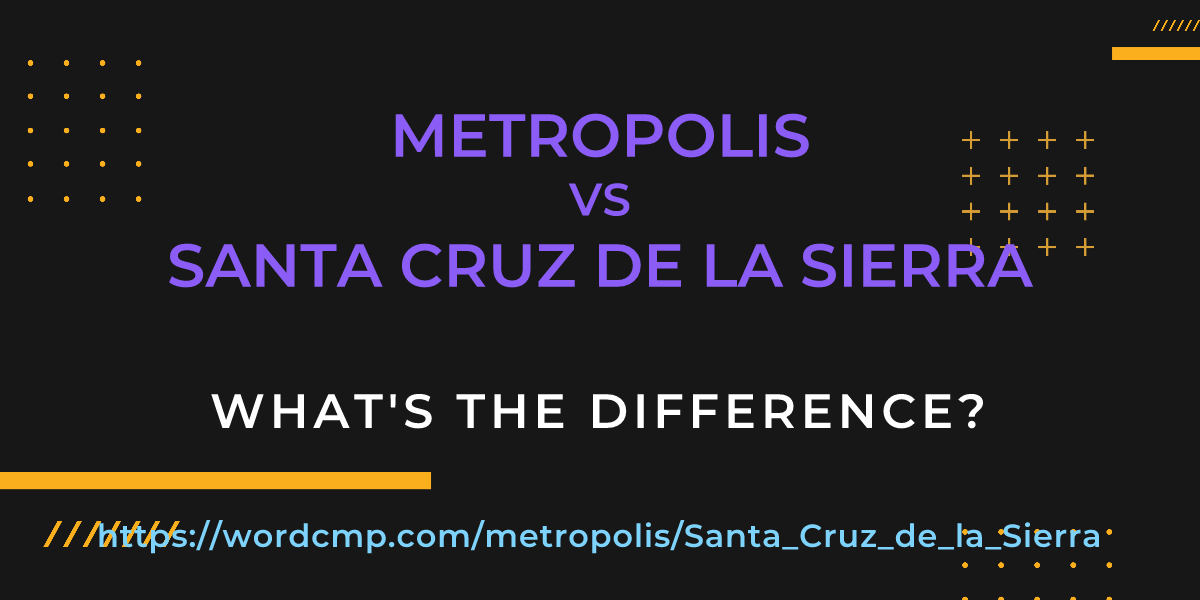 Difference between metropolis and Santa Cruz de la Sierra