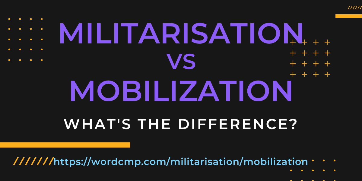 Difference between militarisation and mobilization