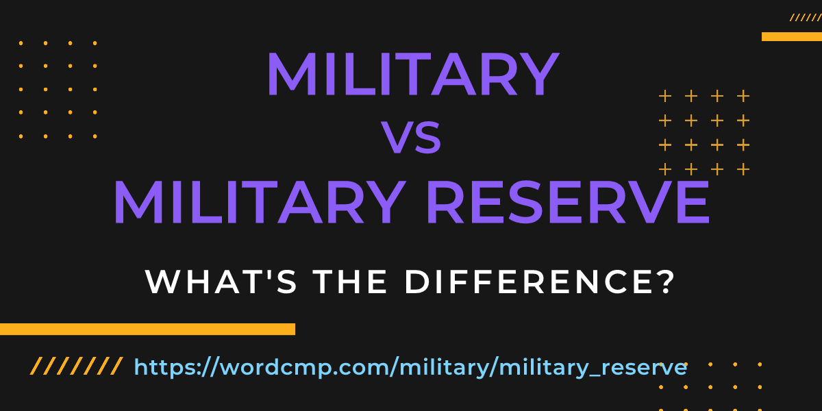 Difference between military and military reserve