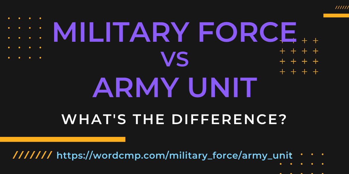 Difference between military force and army unit