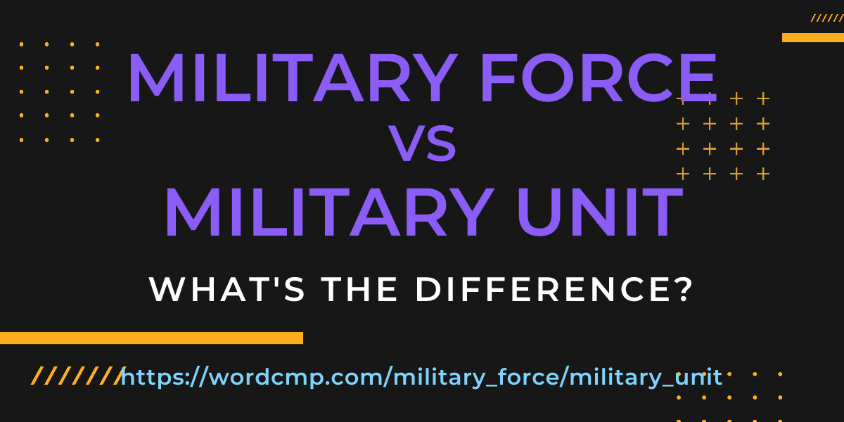 Difference between military force and military unit