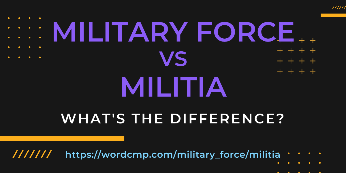 Difference between military force and militia