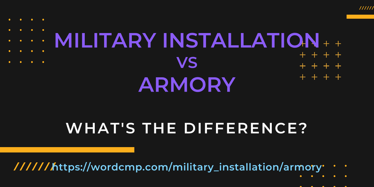 Difference between military installation and armory