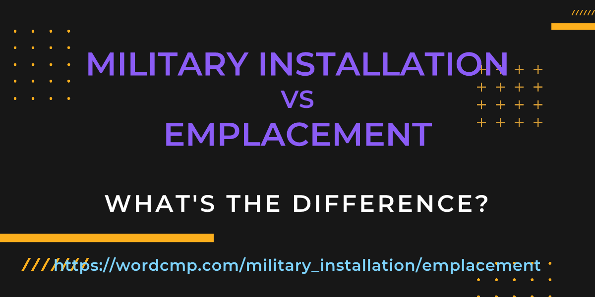 Difference between military installation and emplacement