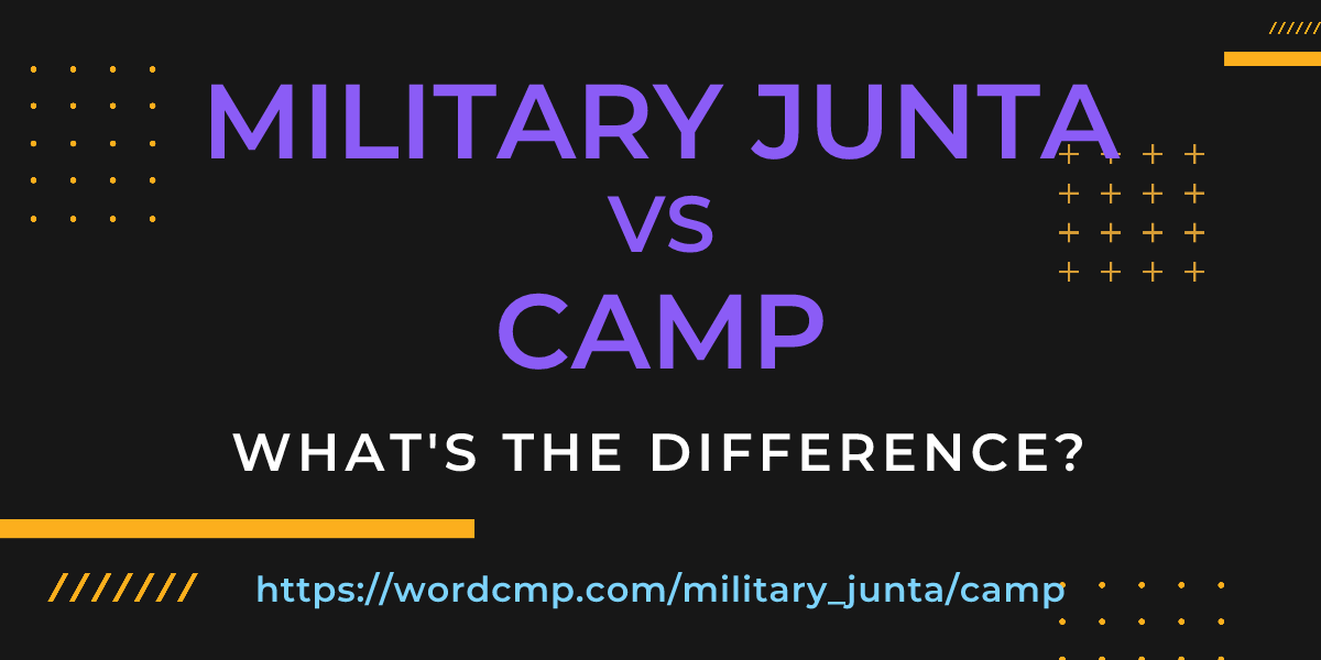 Difference between military junta and camp