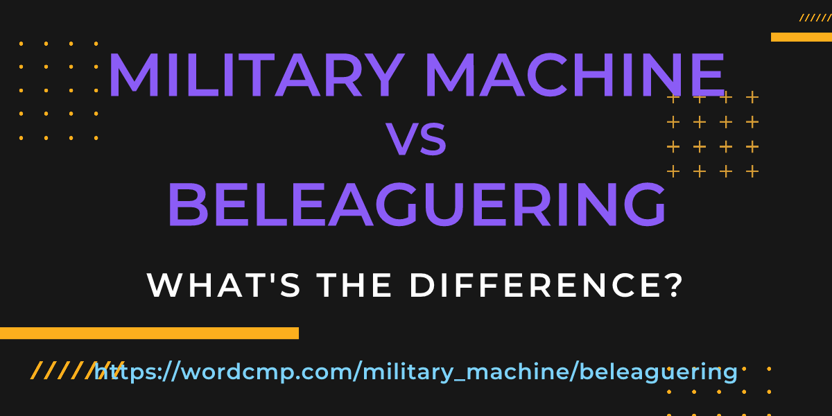 Difference between military machine and beleaguering