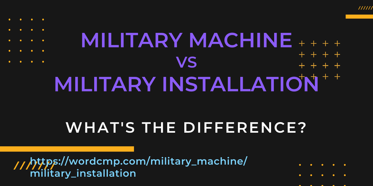 Difference between military machine and military installation