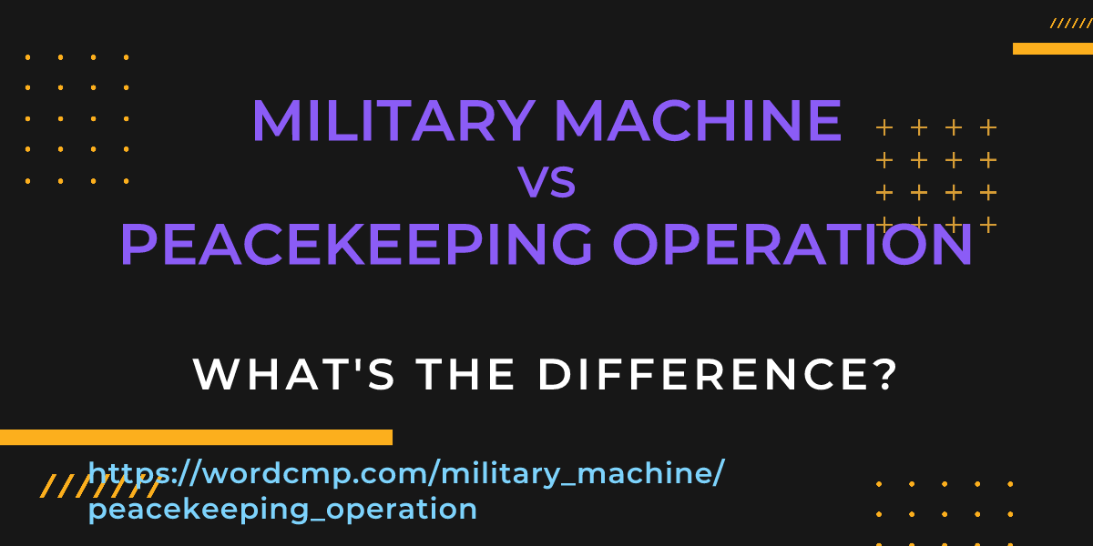 Difference between military machine and peacekeeping operation