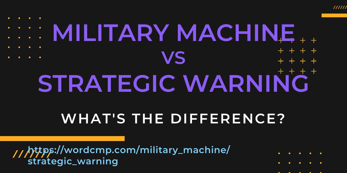 Difference between military machine and strategic warning