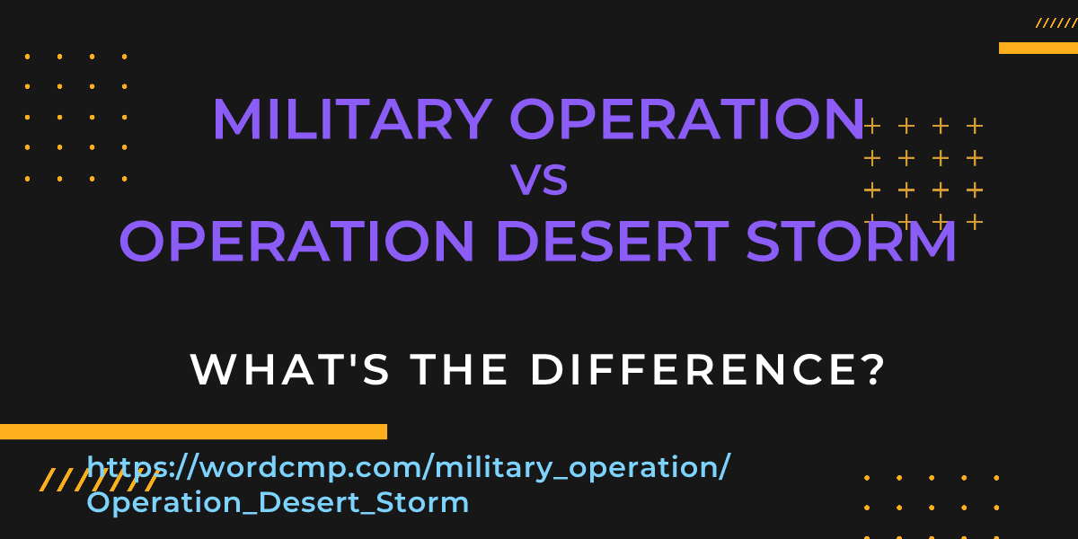 Difference between military operation and Operation Desert Storm
