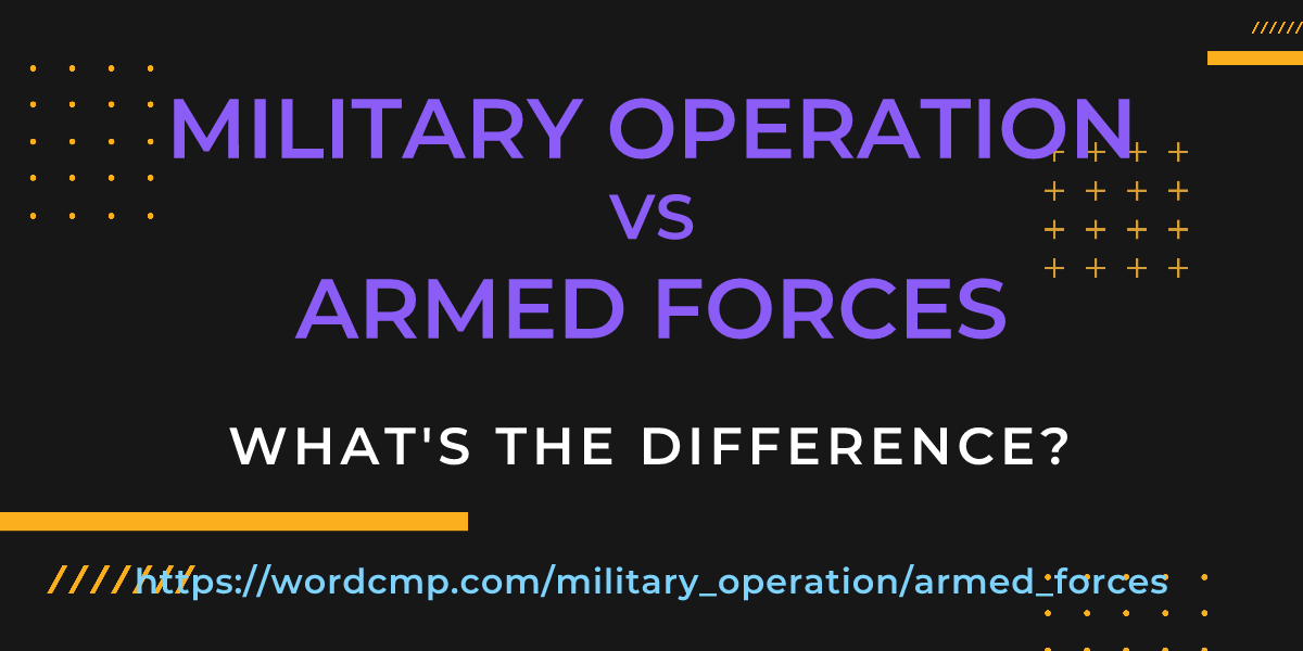 Difference between military operation and armed forces