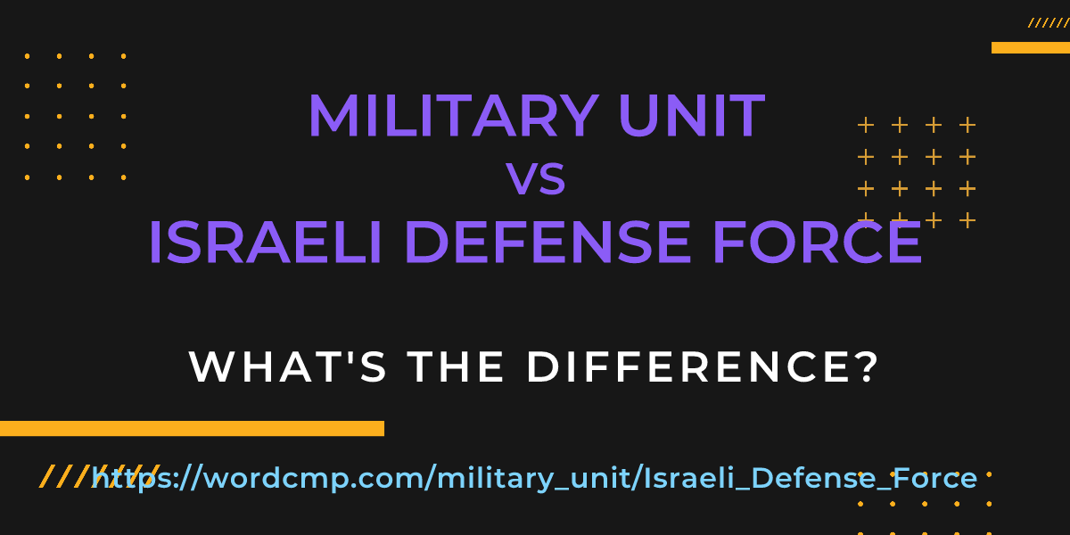 Difference between military unit and Israeli Defense Force