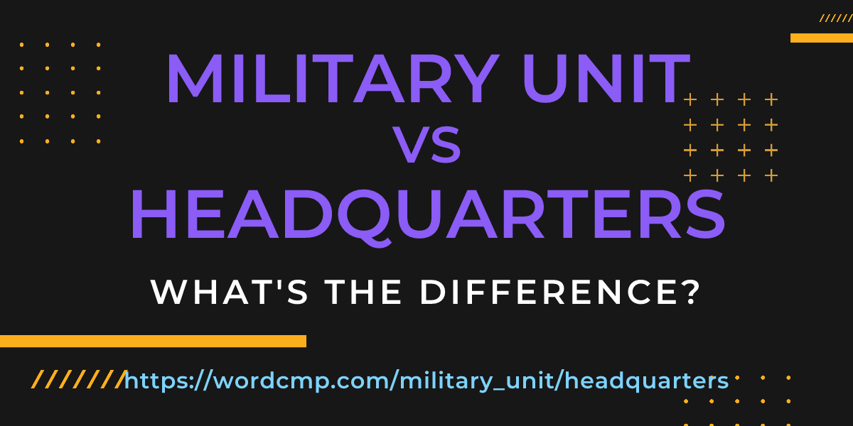 Difference between military unit and headquarters